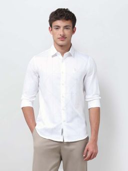 U.S. Polo Assn. Denim Co. - White Geometric Collar Neck Shirt