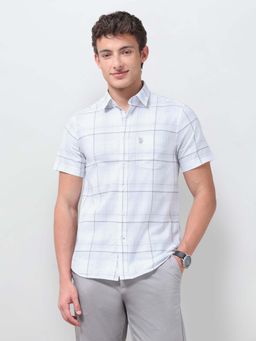 U.S. POLO ASSN. - Grey Checks Collar Neck Shirt
