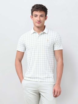U.S. POLO ASSN. - Green Checks Collar Neck Polo T-Shirt