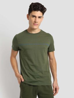 U.S. POLO ASSN. - Olive Solid/Plain Crew Neck T-Shirt