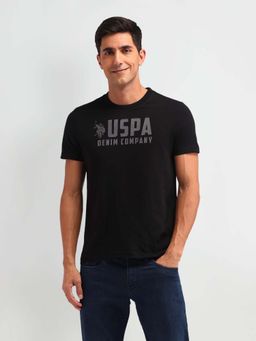 U.S. POLO ASSN. - Black Printed Crew Neck T-Shirt