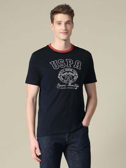 U.S. POLO ASSN. - Navy Blue Typography Crew Neck T-Shirt