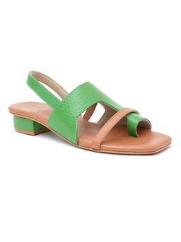 SKO - Atri Green Textured Block Heels