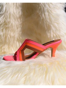 MIRAKI - Pink Stiletto Slip-On Heel Sandals