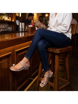 SKO - Kimberly Silver One Toe Heels
