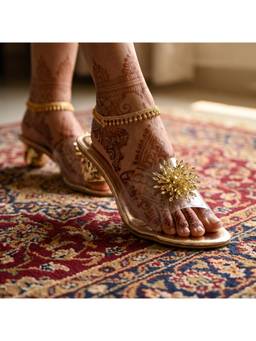 SKO - Rosex Golden Block Heels