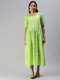 Swishchick - Green Cotton Maternity Dress
