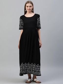 Swishchick - Black Mirror Work Border Maternity Dress