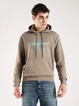 Calvin Klein - Brown Logo Regular Fit Cotton Hoodies