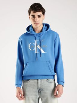 Calvin Klein - Blue Logo Regular Fit Cotton Hoodies