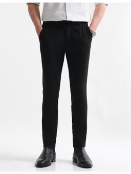 Arrow Newyork - Men Black Textured Super Slim Pant