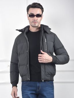 CRIMSOUNE CLUB - Men Hooded Padded Black Jacket