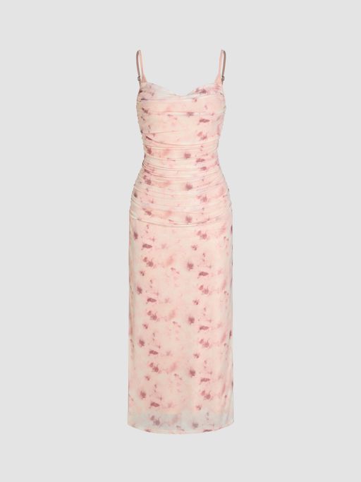 cider pink floral dress Cider FLORAL RUFFLE HALTER MINI DRESS size 2XL