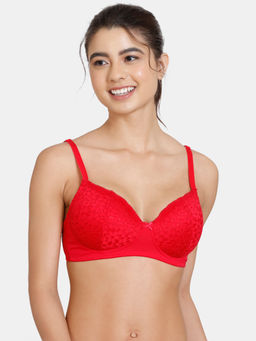 Zivame - Serenade Spring Lush Padded Non Wired 3/4th Coverage Lace Bra - Ski Patrol