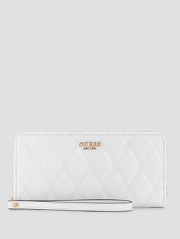 Guess - White Textured Adi Zip Around Wallet