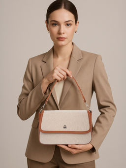 United Colors of Benetton - Women Lidia Canvas Sling Bag With Detachable Strap - Grey