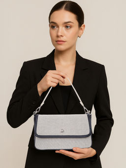 United Colors of Benetton - Women Lidia Canvas Sling Bag With Detachable Strap - Grey