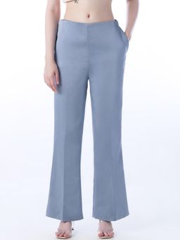 ONLY - Womens Solid Flared Blue Pants