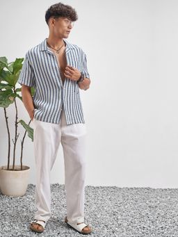 HIGHLANDER - Men Blue Cotton Relaxed Fit Shirt
