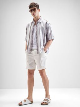 HIGHLANDER - Men Purple Cotton Boxy Fit Shirt