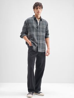 HIGHLANDER - Men Blue Viscose Rayon Relaxed Fit Shirt