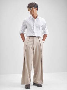 HIGHLANDER - Men White Cotton Blend Slim Fit Shirt