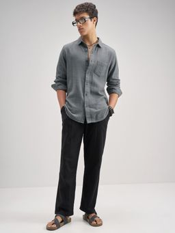 HIGHLANDER - Men Blue Cotton Slim Fit Shirt