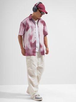 HIGHLANDER - Men Purple Polyester Blend Relaxed Fit Shirt