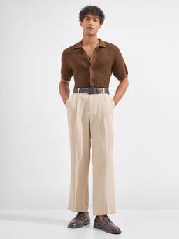 HIGHLANDER - Men Brown Cotton Relaxed Fit Shirt