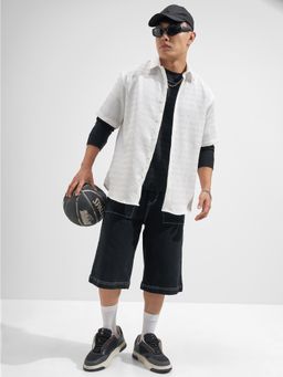 HIGHLANDER - Men White Polyester Blend Relaxed Fit Shirt