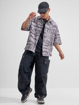 HIGHLANDER - Men Mauve Polyester Blend Boxy Fit Shirt