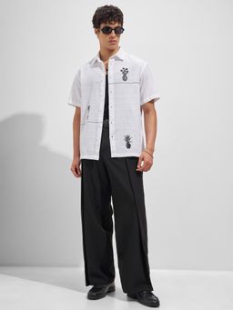 HIGHLANDER - Men White Cotton Relaxed Fit Shirt