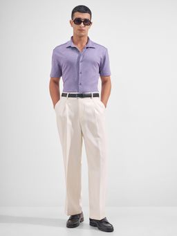 HIGHLANDER - Men Blue Polyester Blend Relaxed Fit Shirt