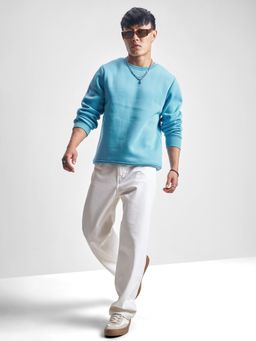 HIGHLANDER - Men Blue Polyester Slim Fit Sweatshirt