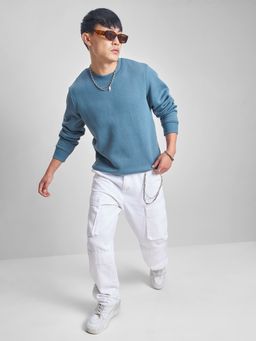 HIGHLANDER - Men Blue Polyester Slim Fit Sweatshirt