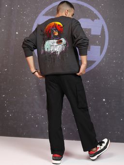 HIGHLANDER - Men Grey Cotton Blend Oversized Fit Sweatshirt