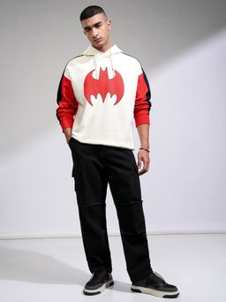 HIGHLANDER - Men White Cotton Blend Oversized Fit Hoodie