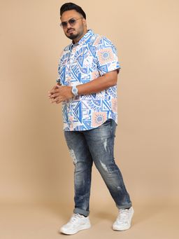 HIGHLANDER - Men Blue Cotton Slim Fit Shirt