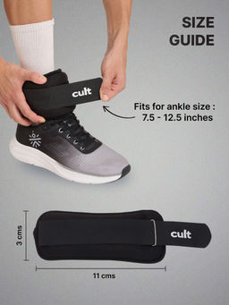 CULT - Ankle Weight Band Black For Gym and Training Resistance Bands (0.5 kg each)