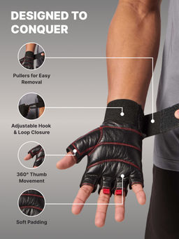 CULT - Workout Gym Gloves - Black/Red