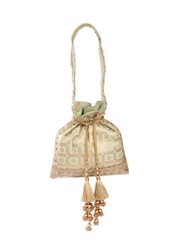 Fuchsia by Aashka Mehta - Pista Green Banaras Potli Bag