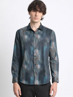 The Bear House - Mens Cotton Tailored Fit Printed Shirt