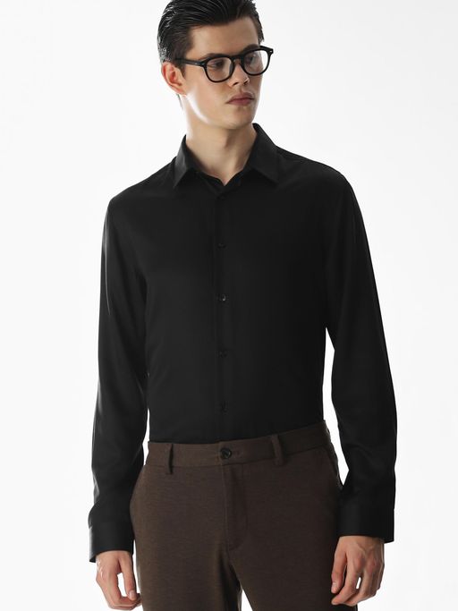 Jack & Jones Men'S Slim Fit Black Shirt