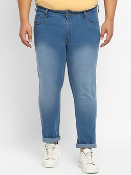Urbano Plus - Men Light Blue Regular Fit Denim Jeans Stretchable