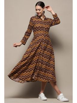 Biba - Brown Rayon Midi Dress