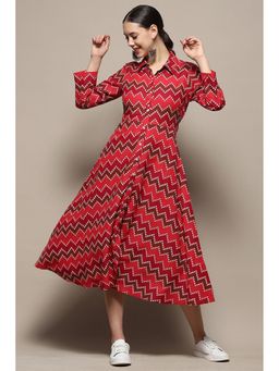 Biba - Multi Color Rayon Midi Dress