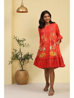 Biba - Coral Floral Printed Dress