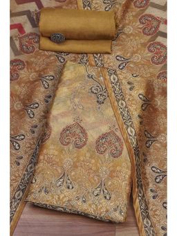 Biba - Women Mustard Chanderi Unstitched Kurta with Pant & Dupatta