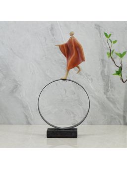 HomeTown - Alpine Polyresin Man Running On Cirque 48 Cm Brown