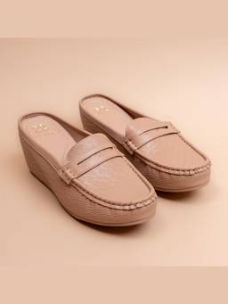 VANSON - Khaki Soft Ledger Office Wedge Loafer